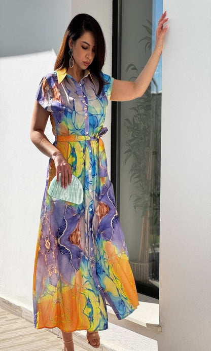 Vestido popelín estampado