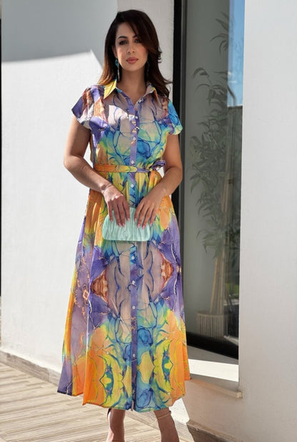 Vestido popelín estampado