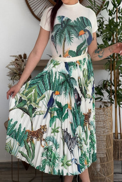 Conjunto top y falda plisada