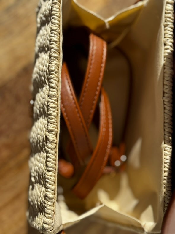 Bolso bandolera efecto rafia