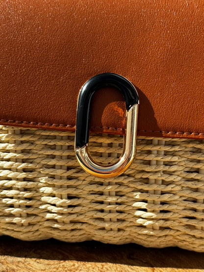 Bolso bandolera efecto rafia