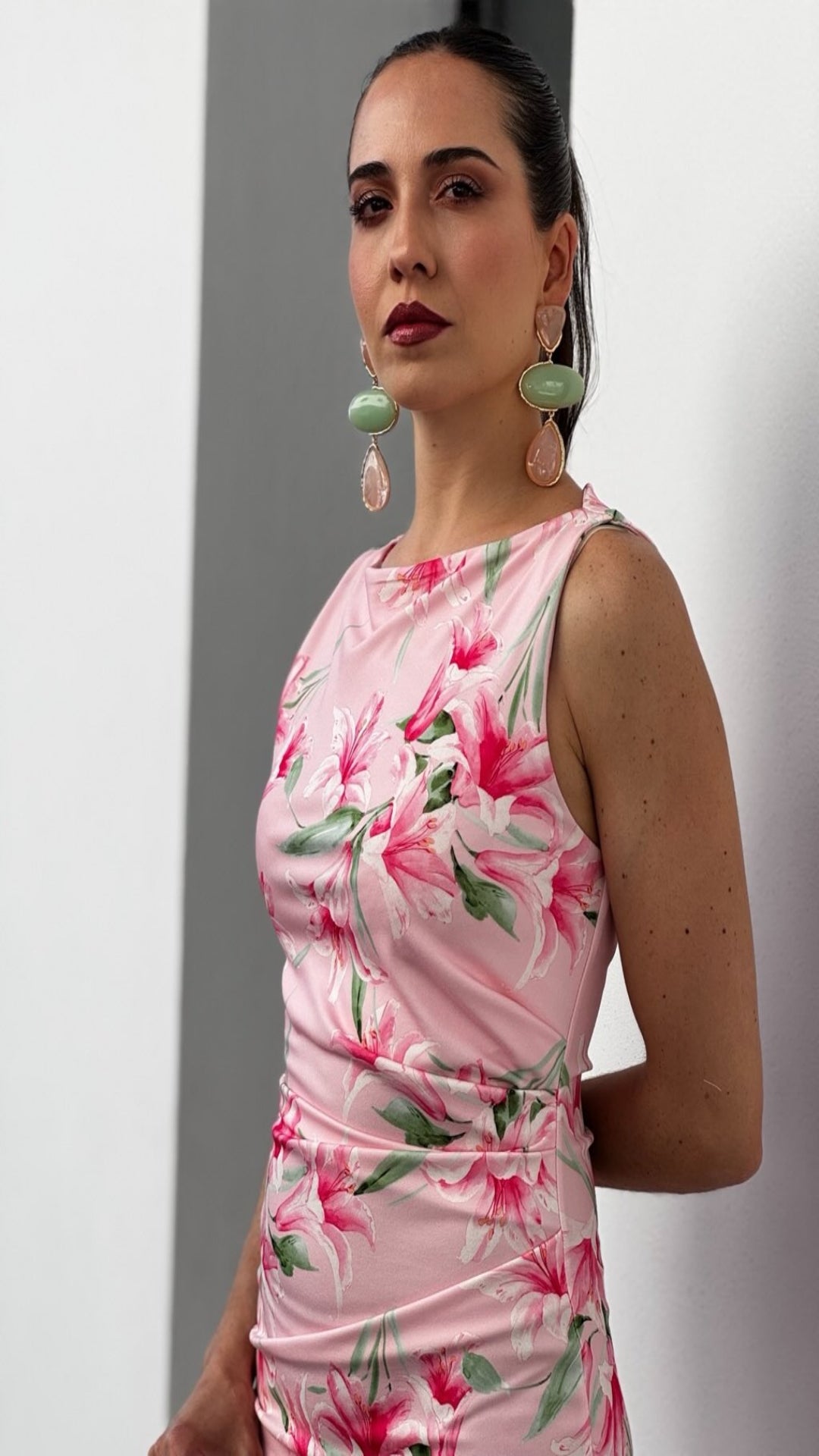 Vestido midi drapeado