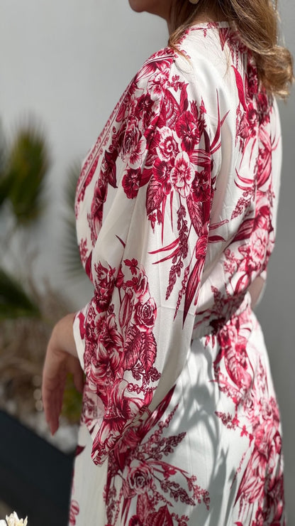 Kimono estampado cinturón