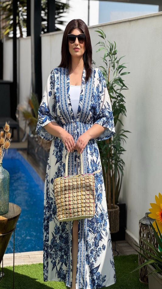 Kimono estampado cinturón