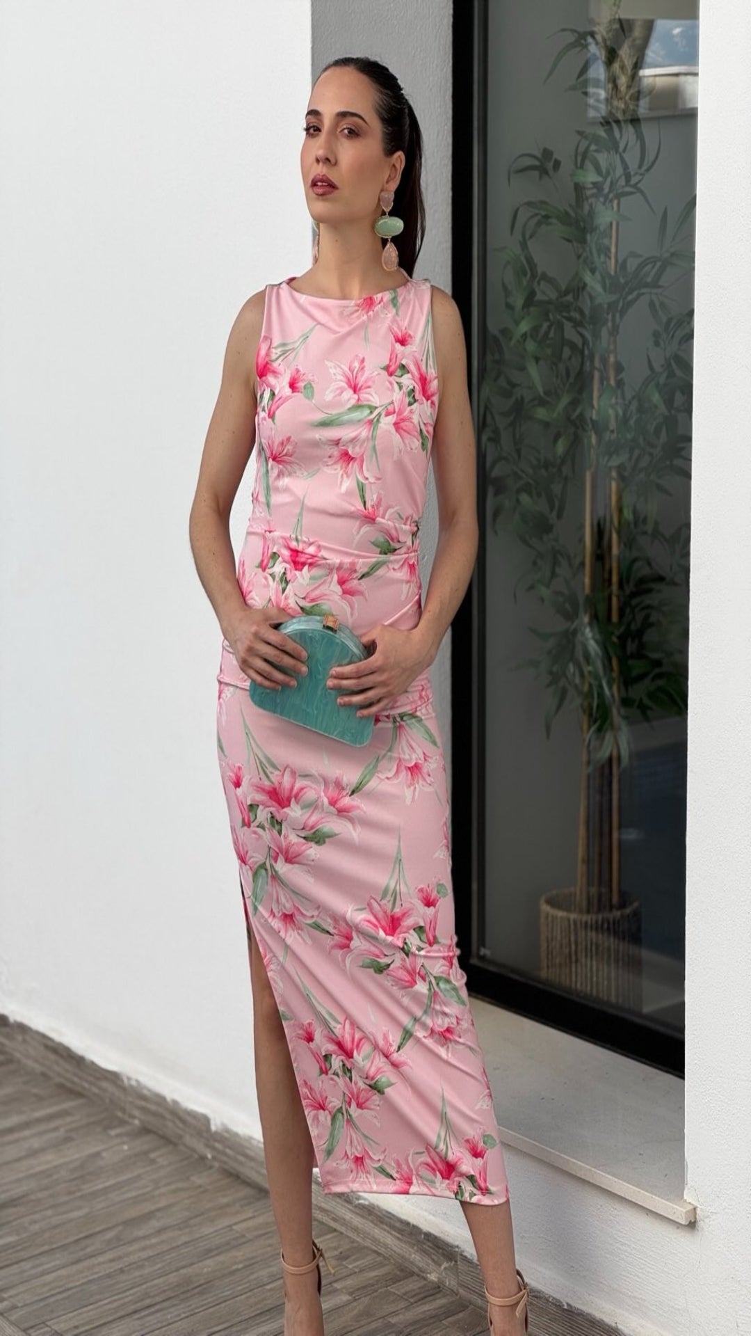 Vestido midi drapeado