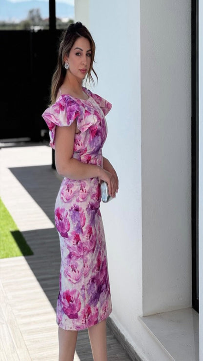 Vestido midi estampado