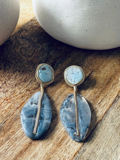 Pendientes largos con resina