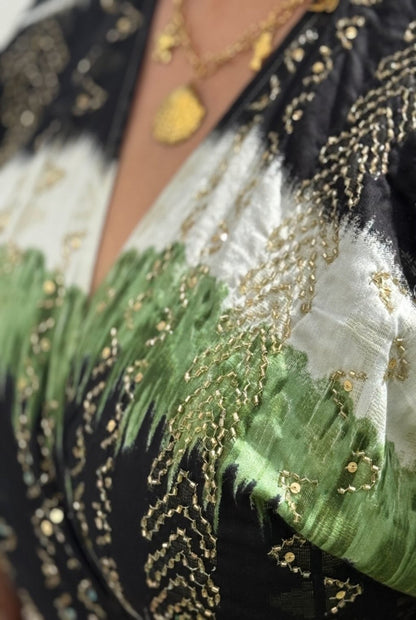 Conjunto top kimono y pantalón degradado