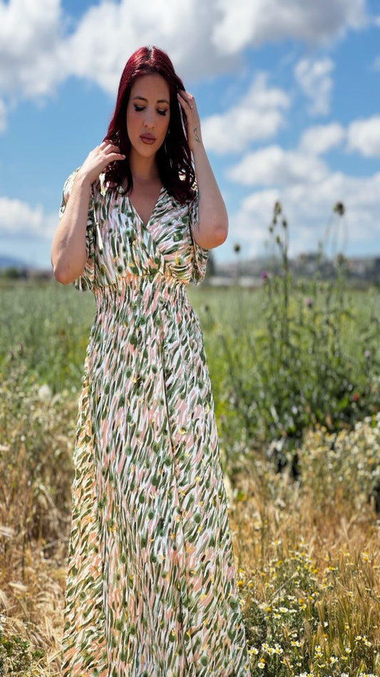 Vestido estampado satinado