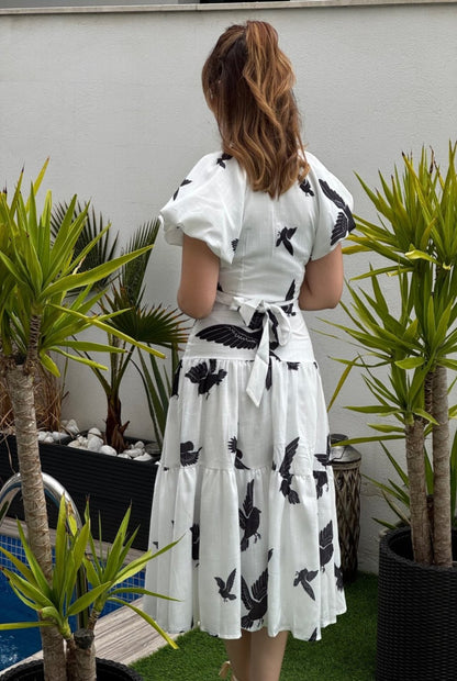 conjunto top corto y falda estampado