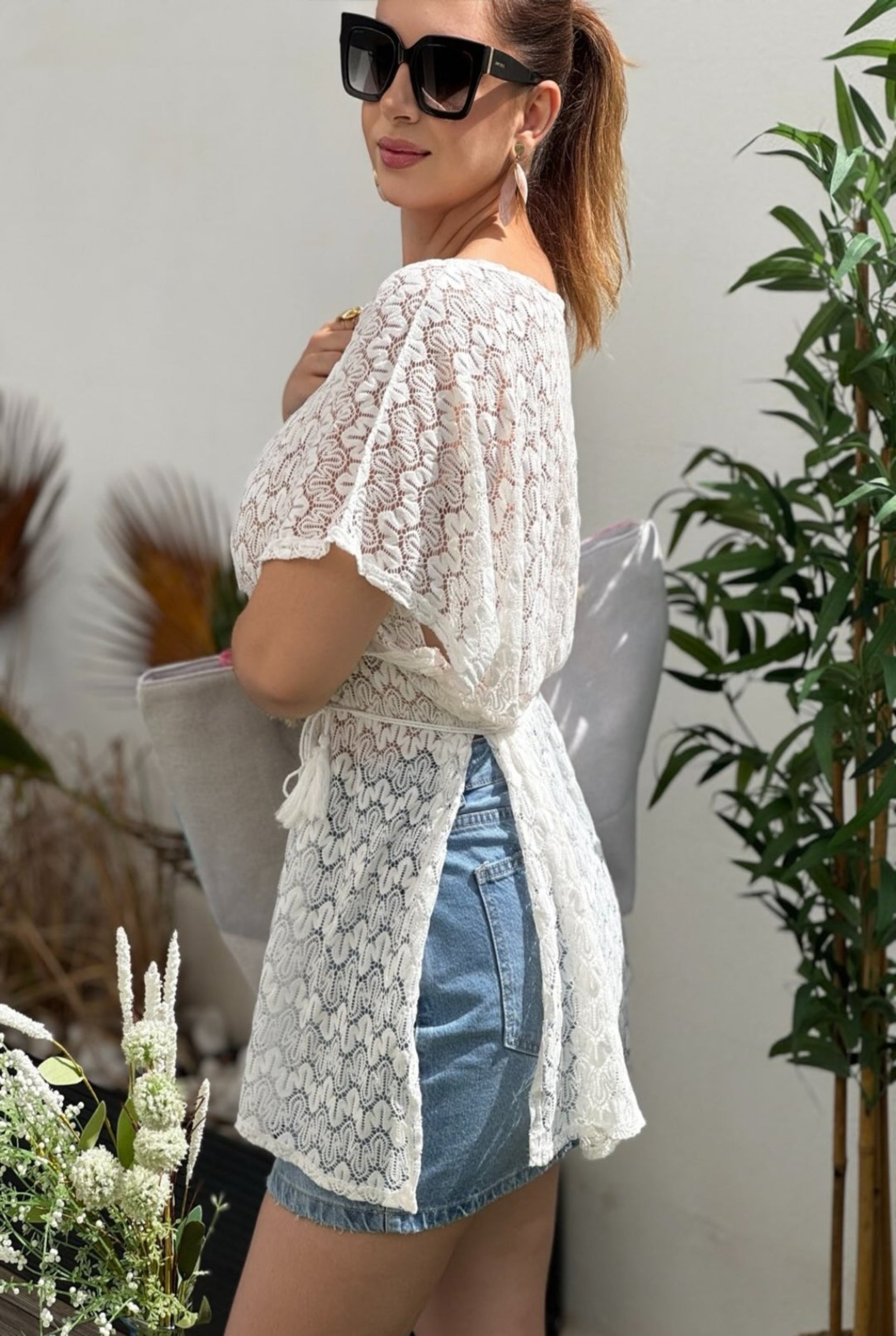 Túnica corta blanca
