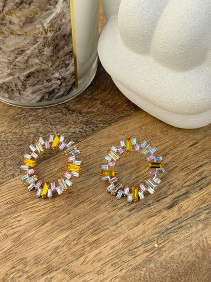 Pendientes cristal redondos