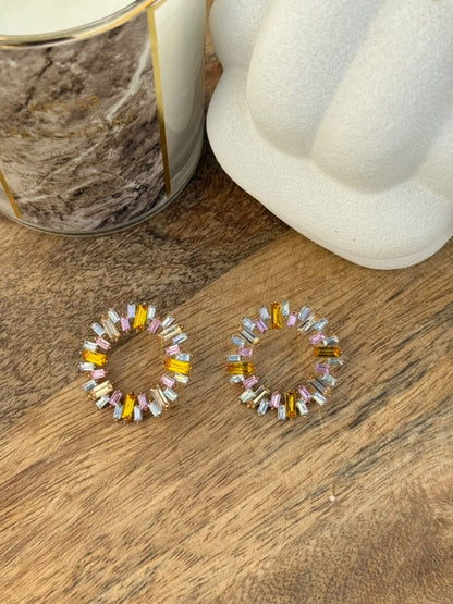 Pendientes cristal redondos