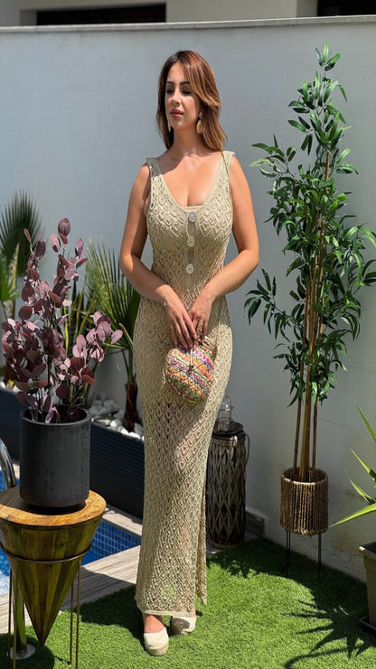 Vestido midi red dorado