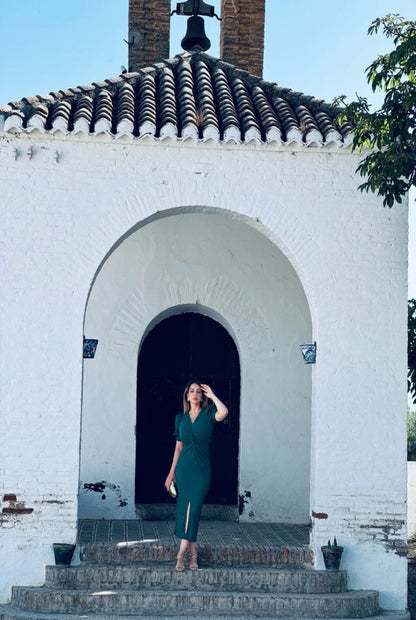 Vestido con mangas abullonadas