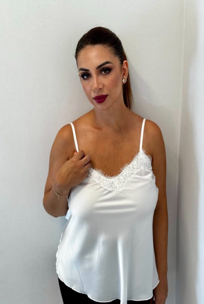 Top satinado lencero