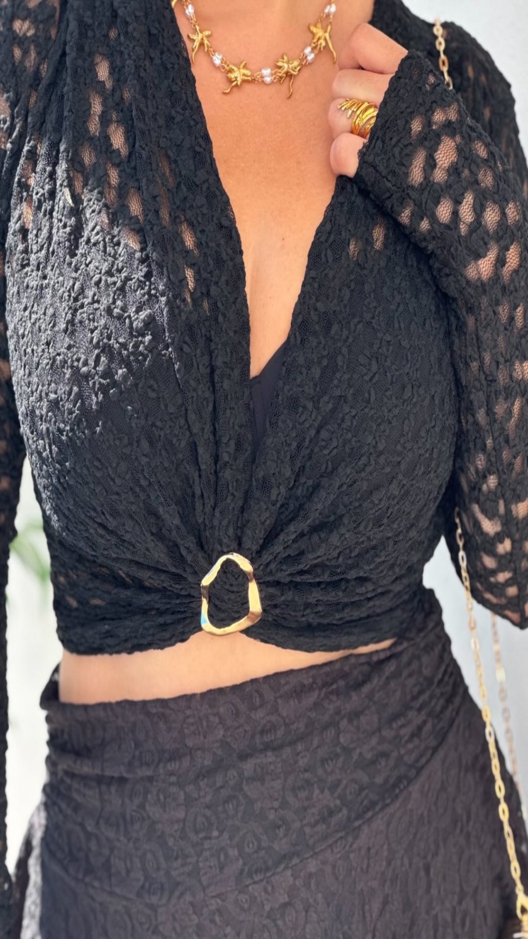 Conjunto encaje con hebilla