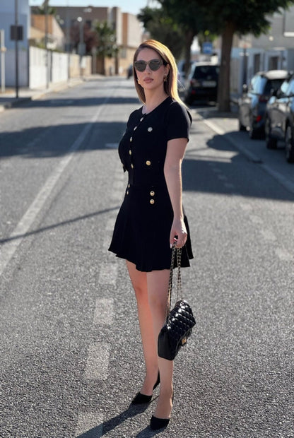 Conjunto top y falda de punto