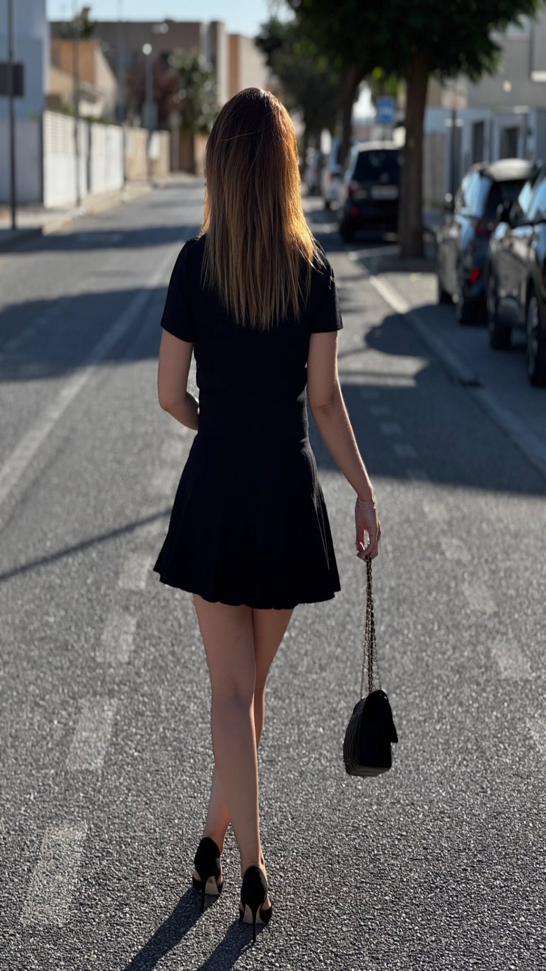 Conjunto top y falda de punto