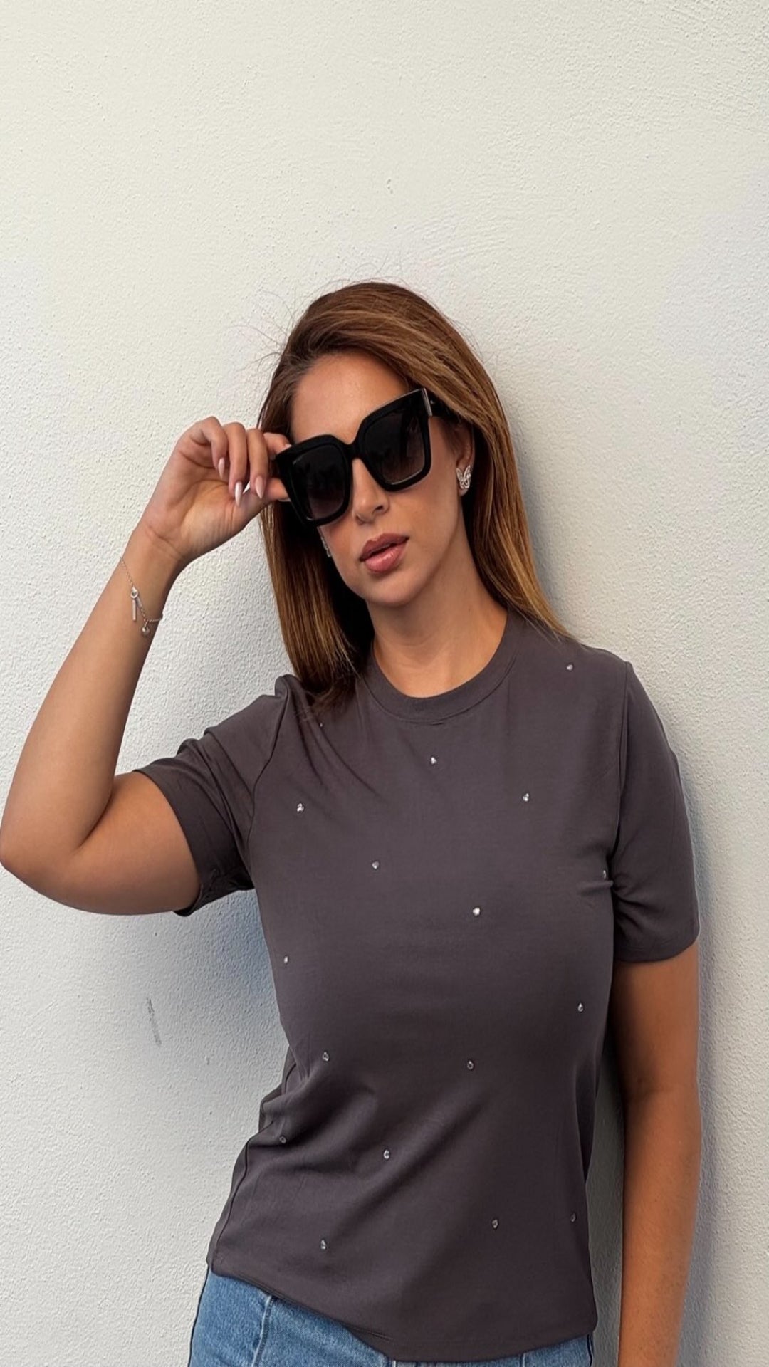 Camiseta detalle brillos