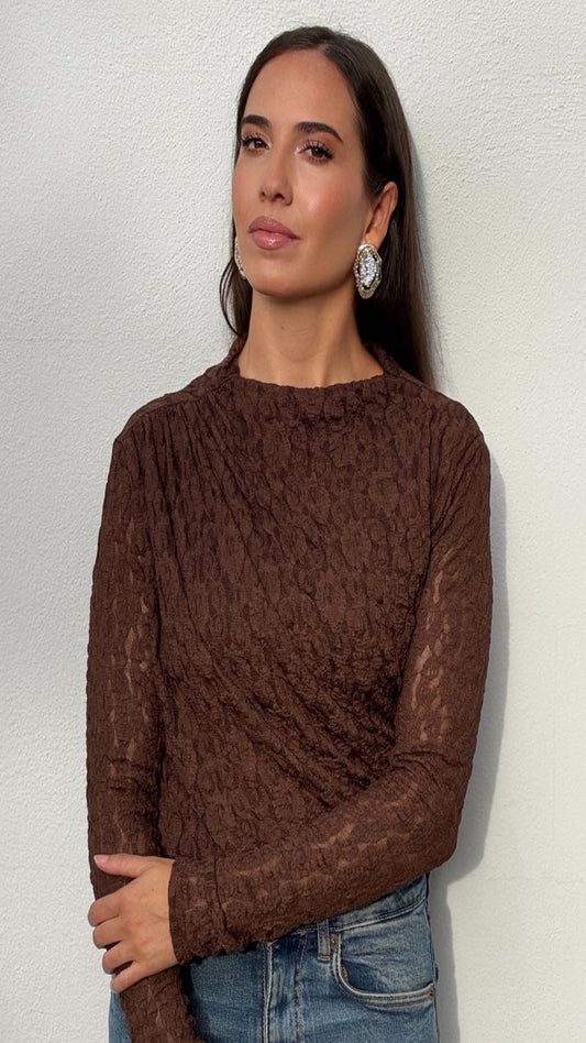 Body encaje drapeado