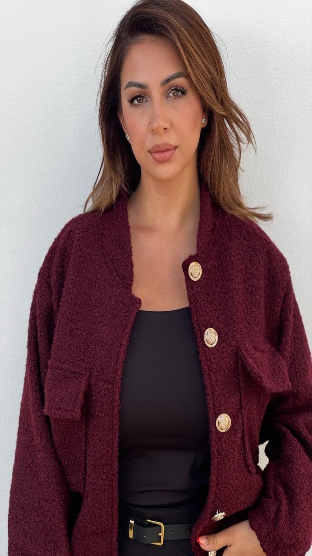 Cazadora textura bouclé