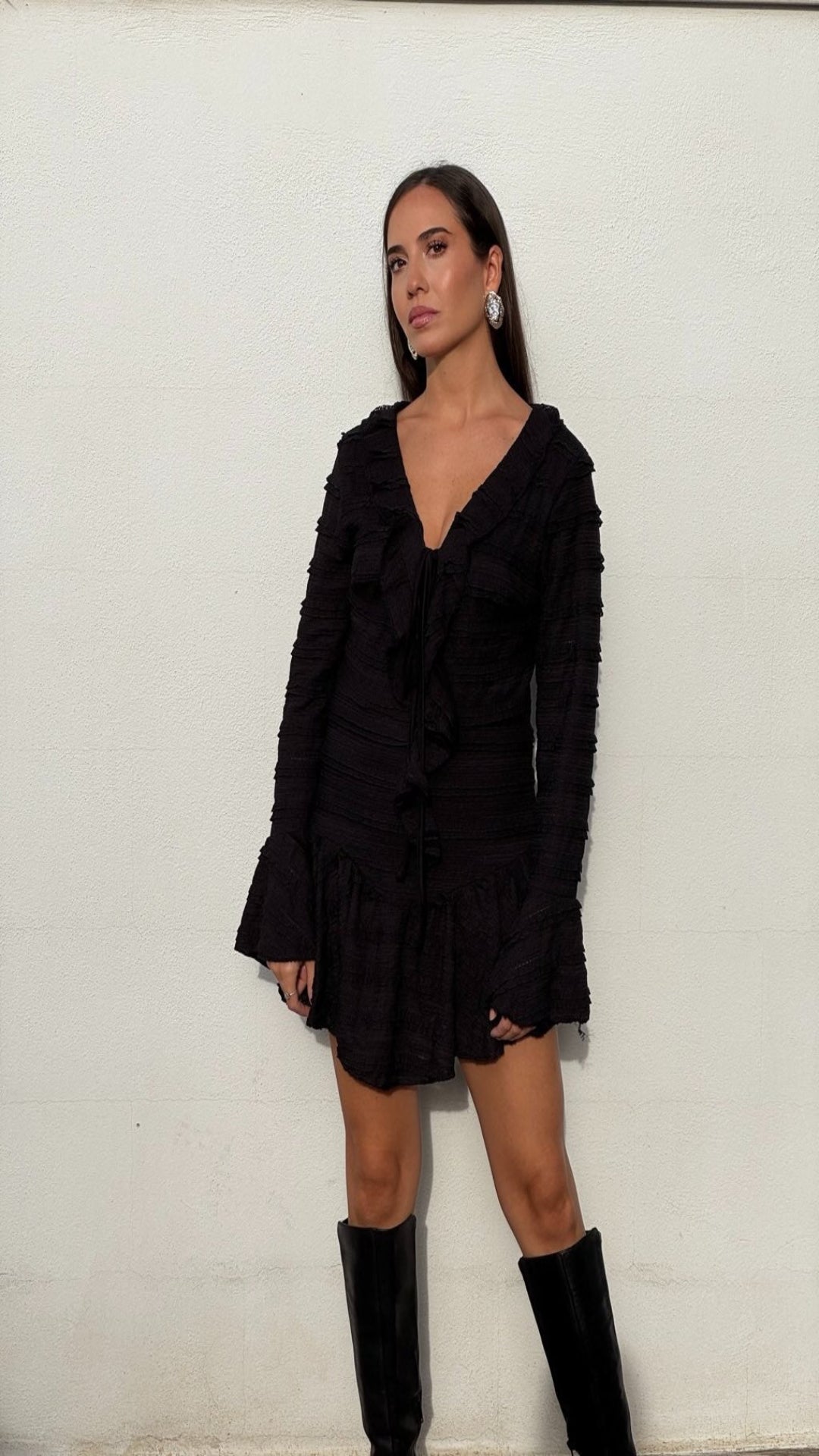 Vestido corto volantes