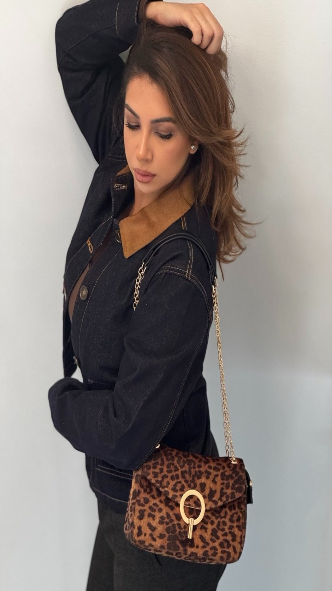 Cazadora denim solapa ante