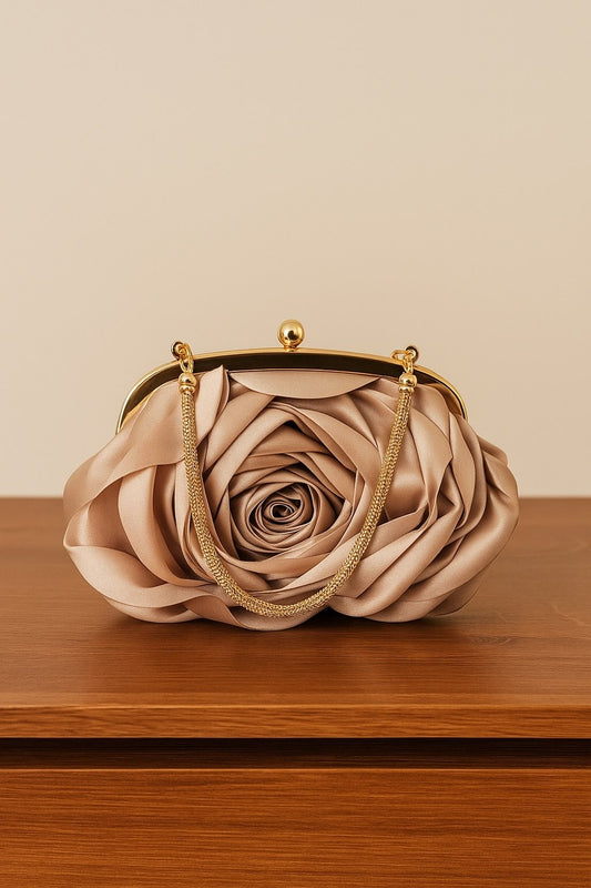 Bolso flor satinado