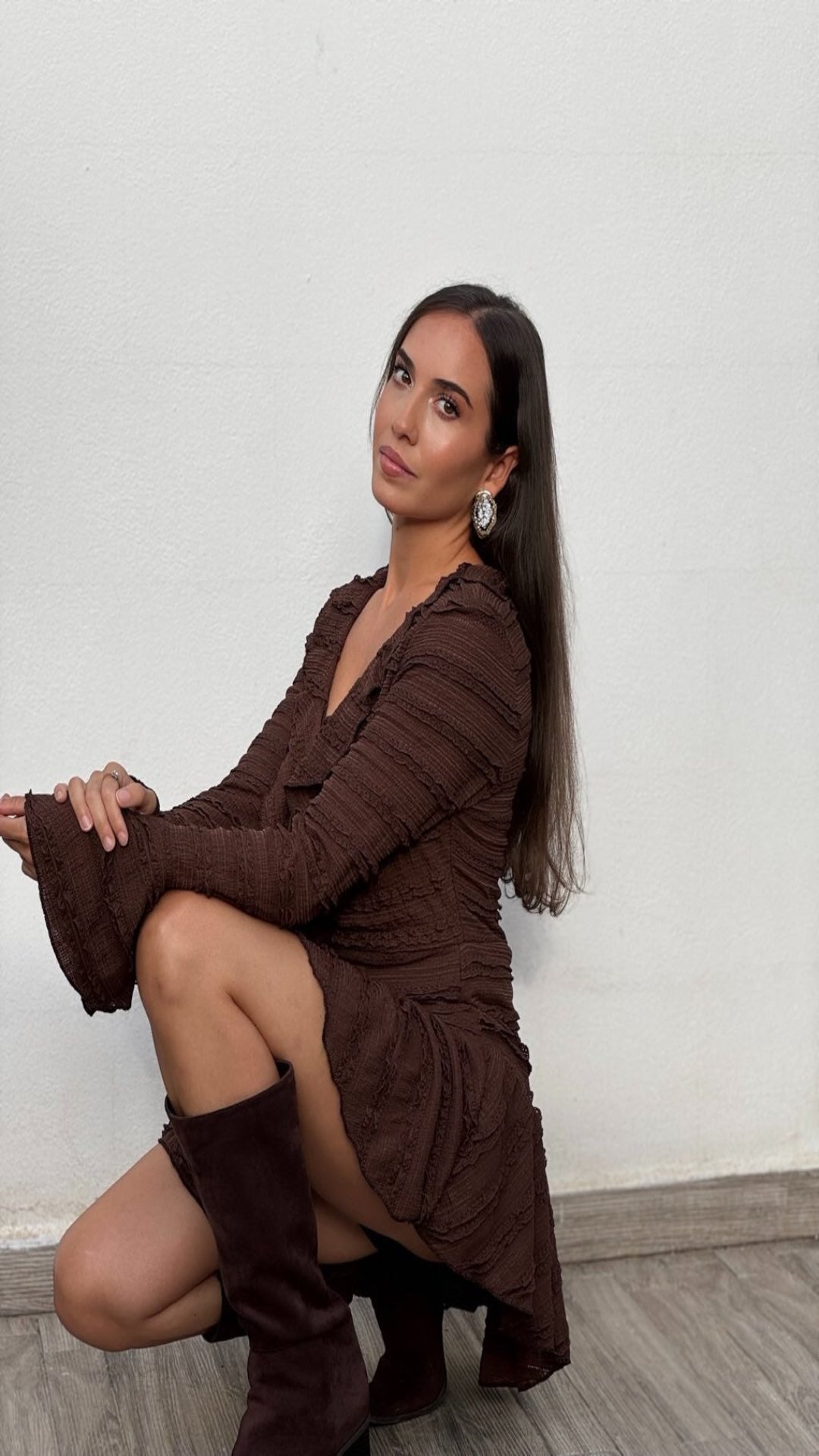 Vestido corto volantes