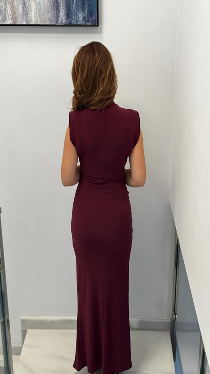 Vestido hombreras con cremallera