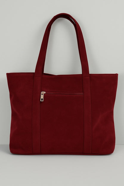 Bolso shopper efecto ante con tachuelas