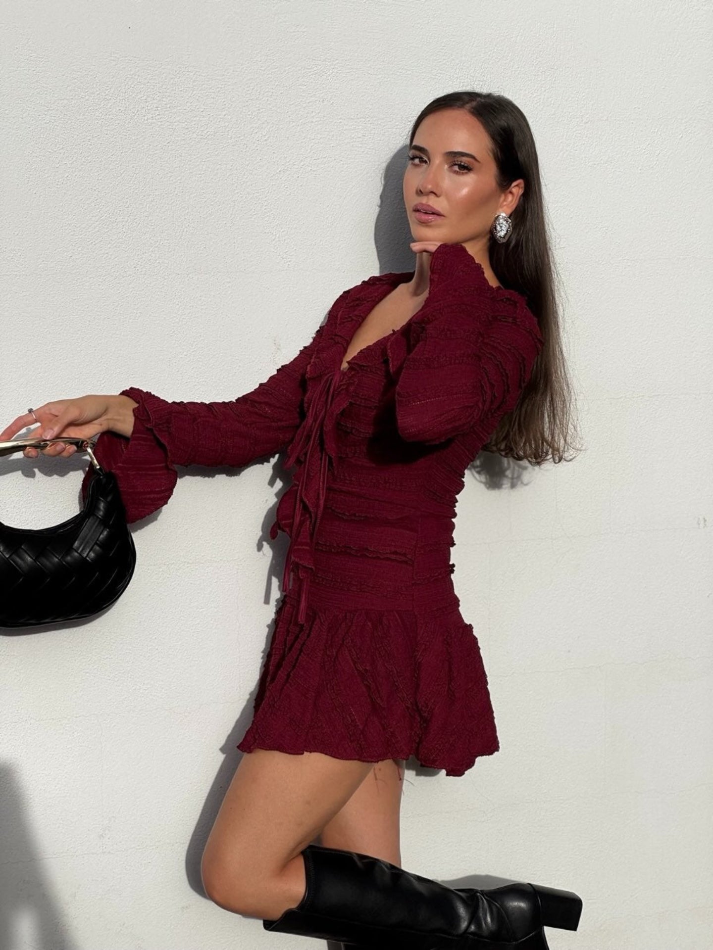 Vestido corto volantes