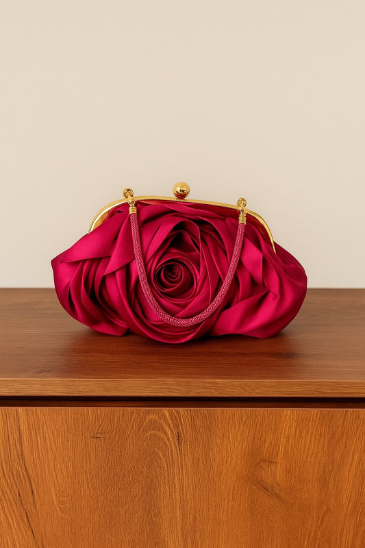 Bolso flor satinado