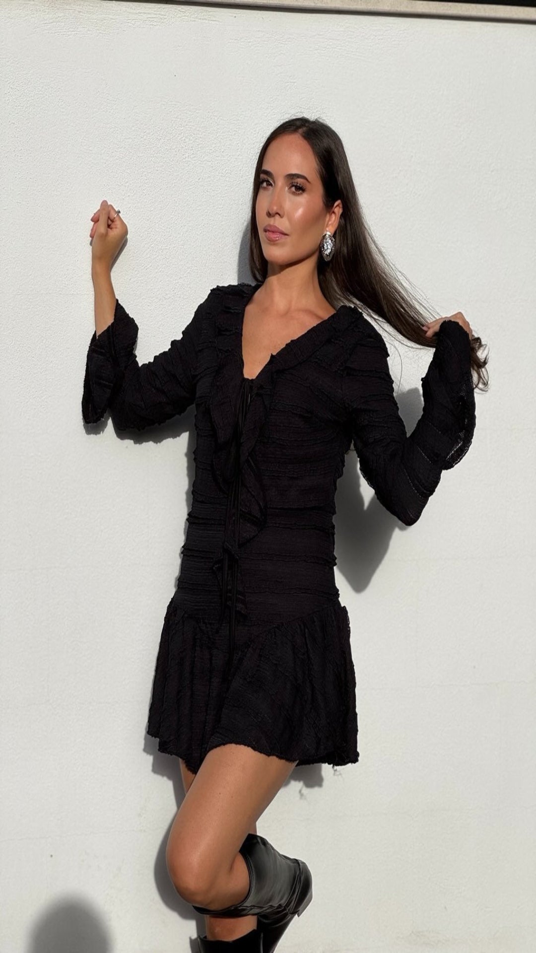 Vestido corto volantes