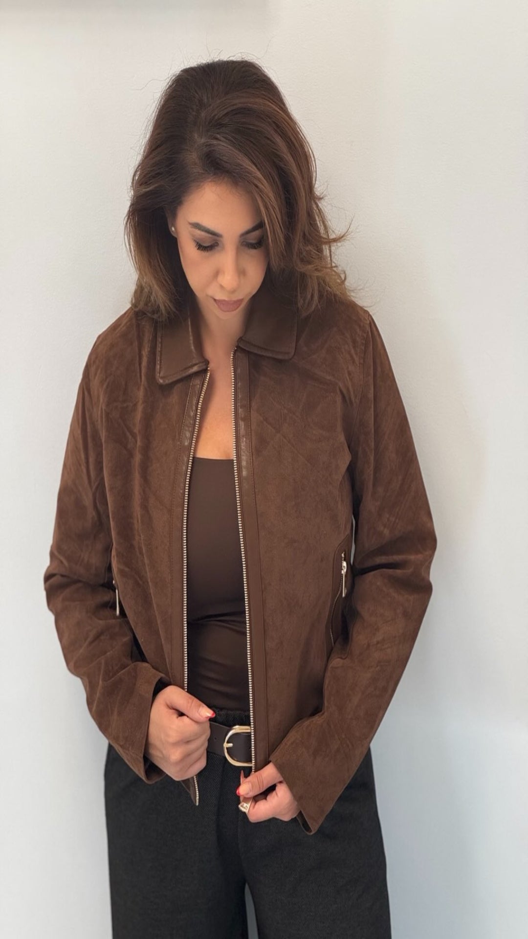 Cazadora efecto ante