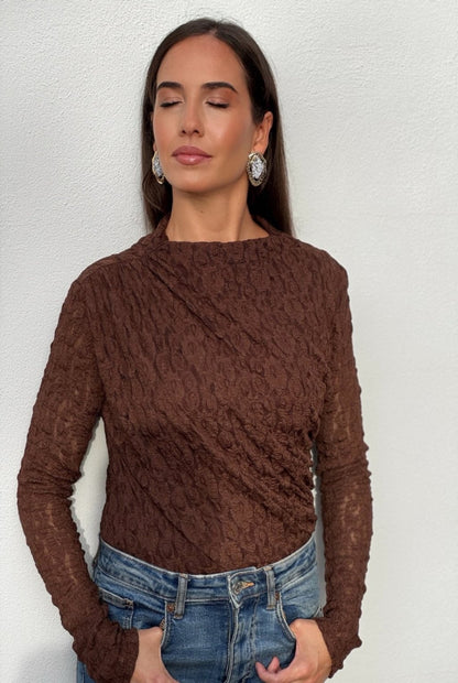 Body encaje drapeado