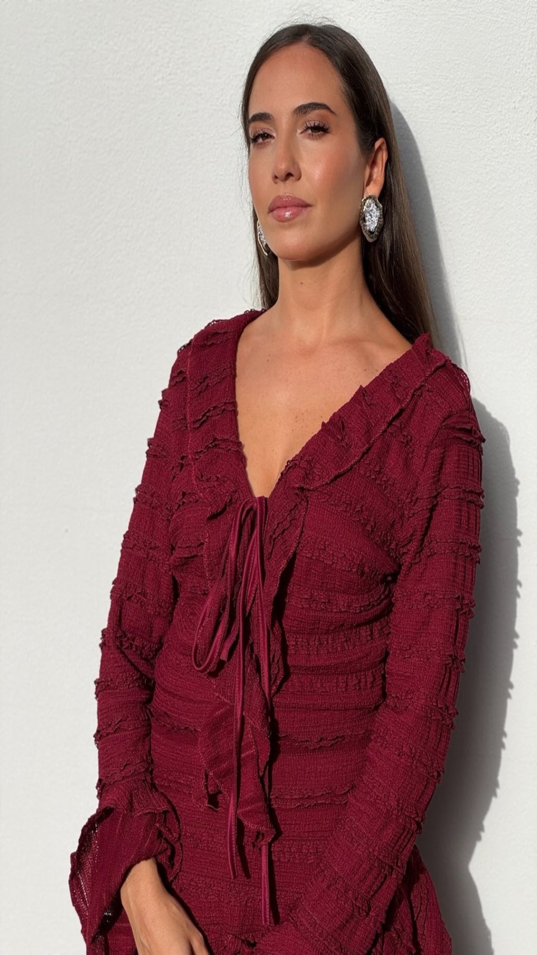 Vestido corto volantes