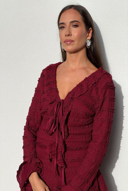 Vestido corto volantes
