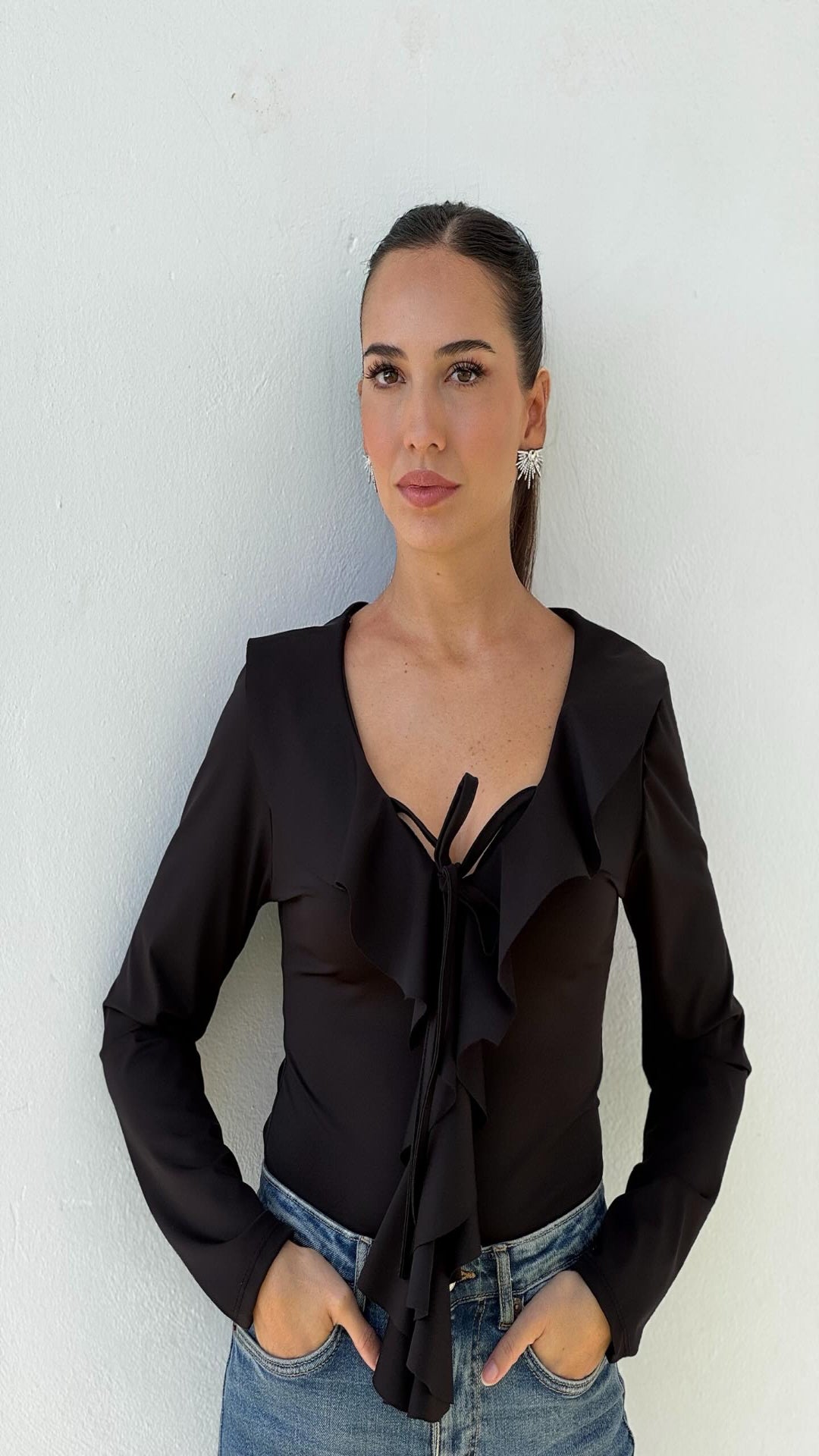 Body entallado volantes.