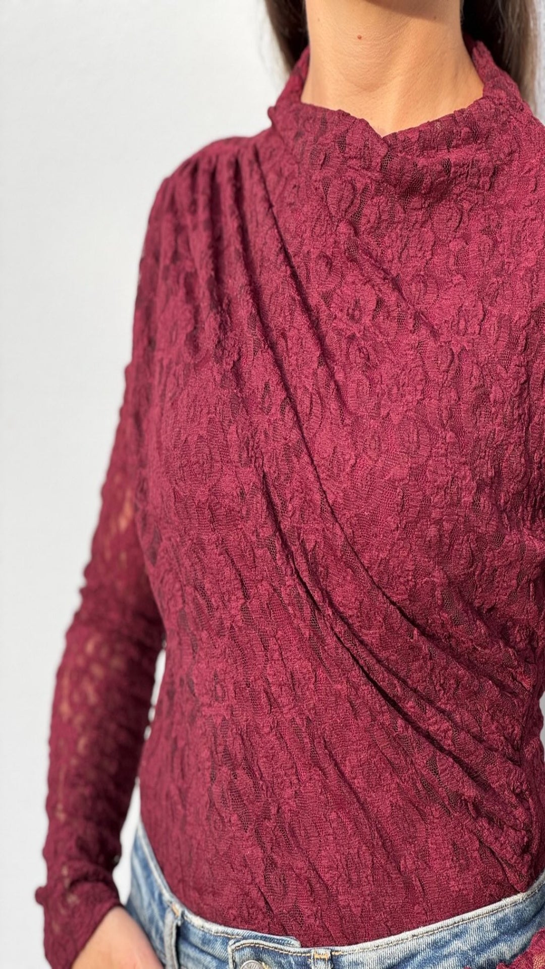 Body encaje drapeado