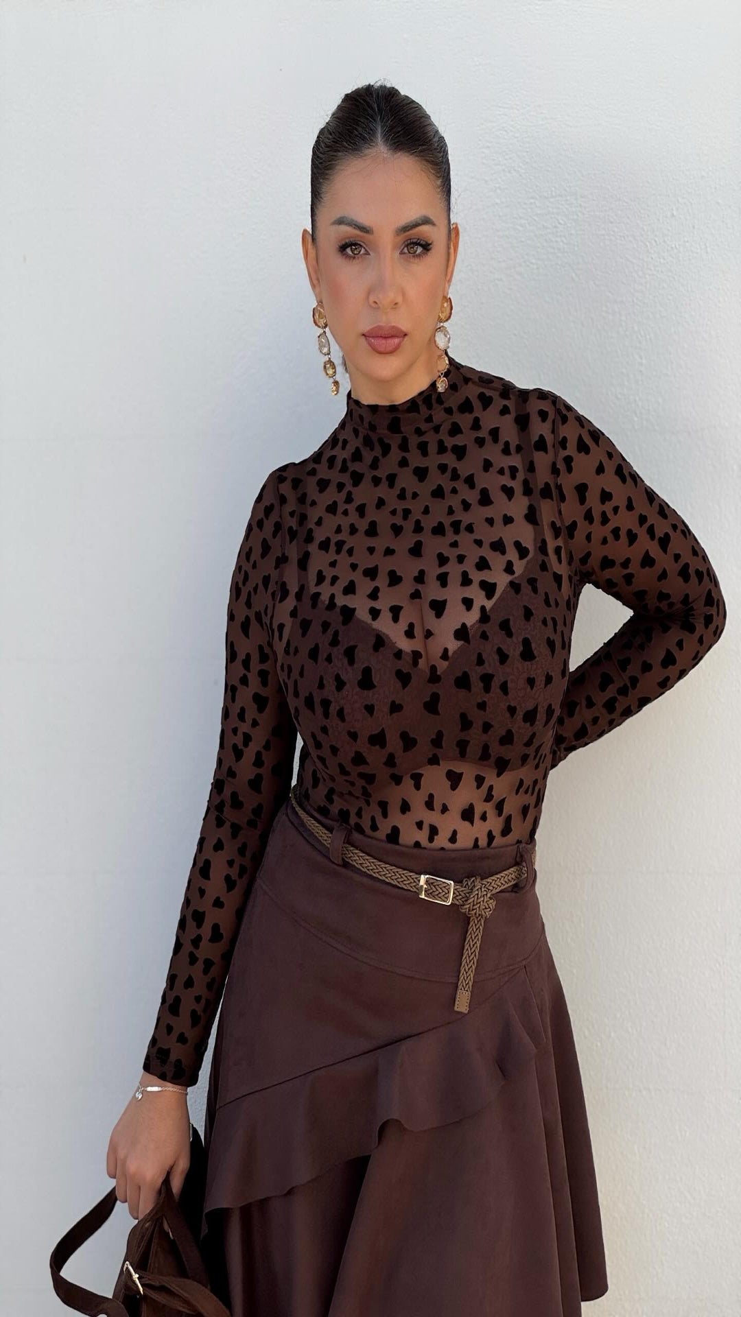 Top transparente corazones