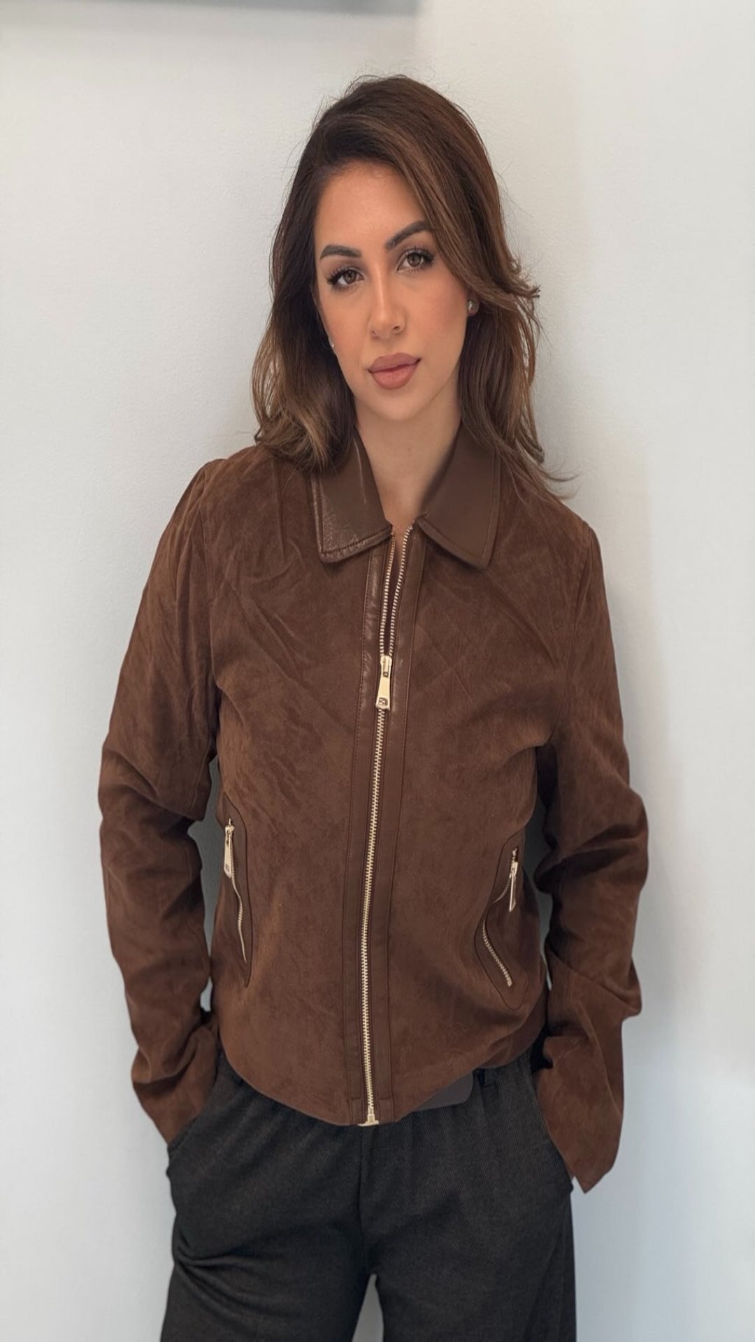 Cazadora efecto ante