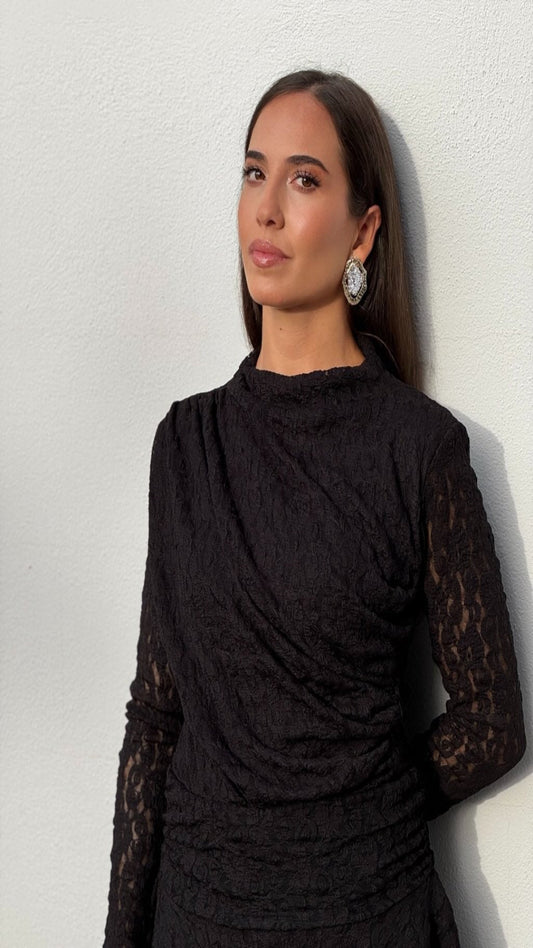 Body encaje drapeado