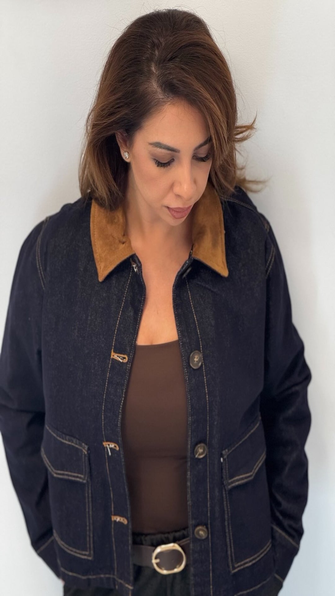 Cazadora denim solapa ante