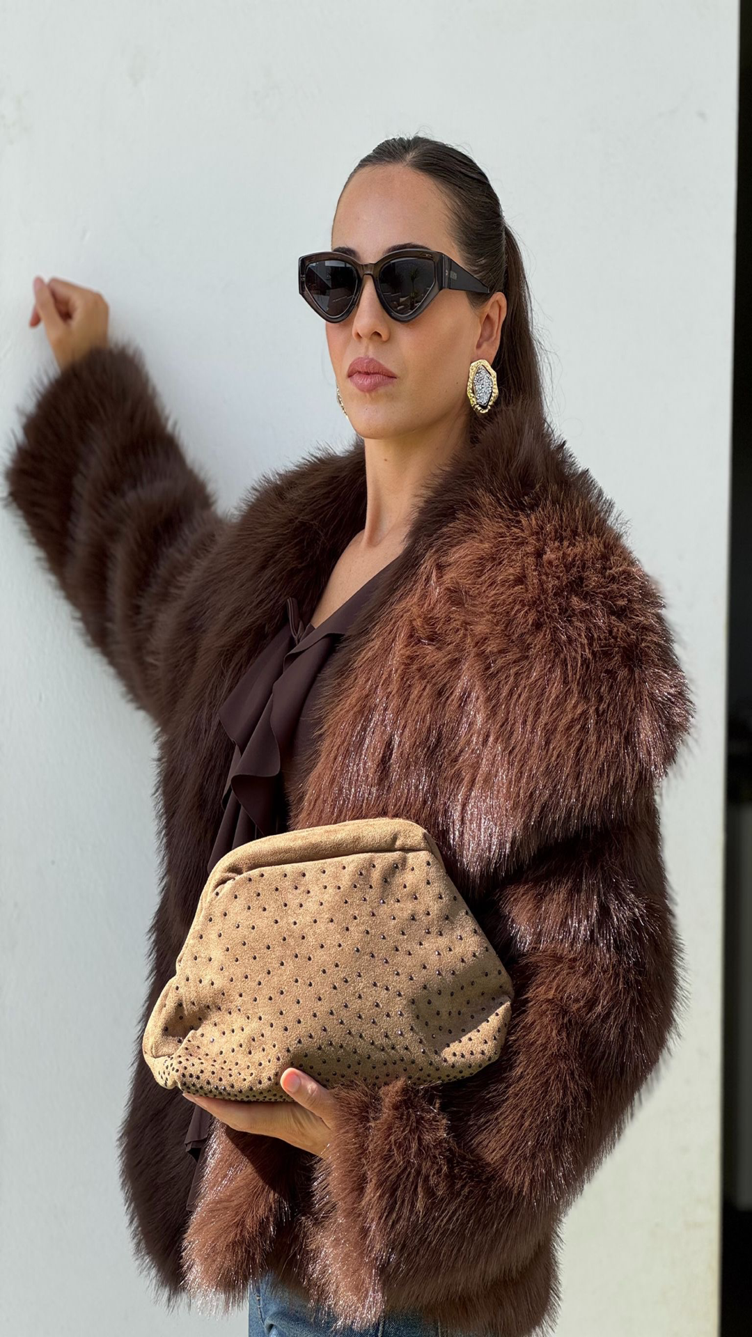 Cazadora corta efecto pelo