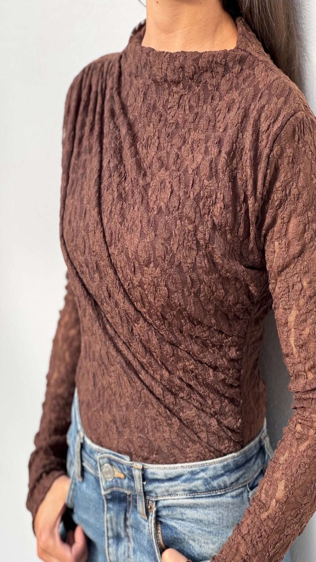 Body encaje drapeado