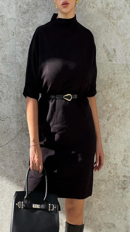 Vestido punto con cinturón