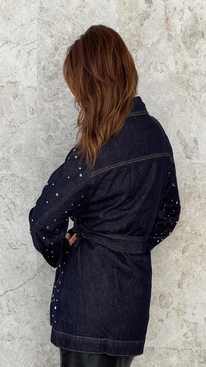 Sobrecamisa denim tachuelas