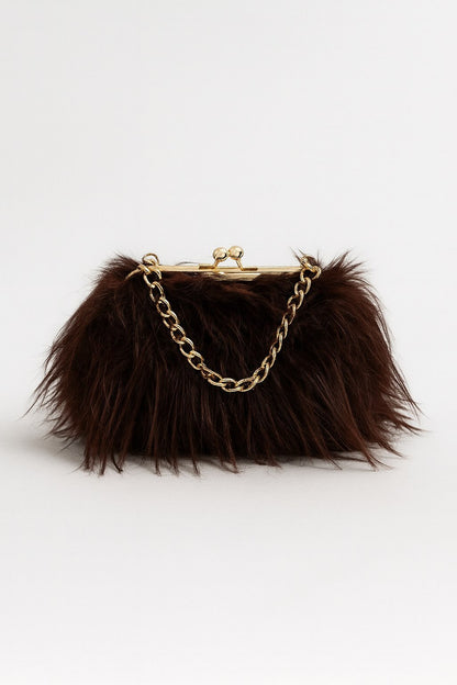 Bolso clutch efecto pelo